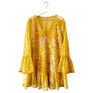 Free People Falling Flowers Frock Mini Dress